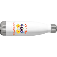 Dia De Muertos, Skull, Skeleton, Flowers Stainless Steel Water Bottle | Artistshot