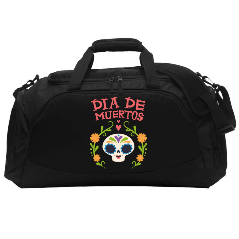 Dia De Muertos, Skull, Skulls, Skeleton, Flowers Active Duffel | Artistshot