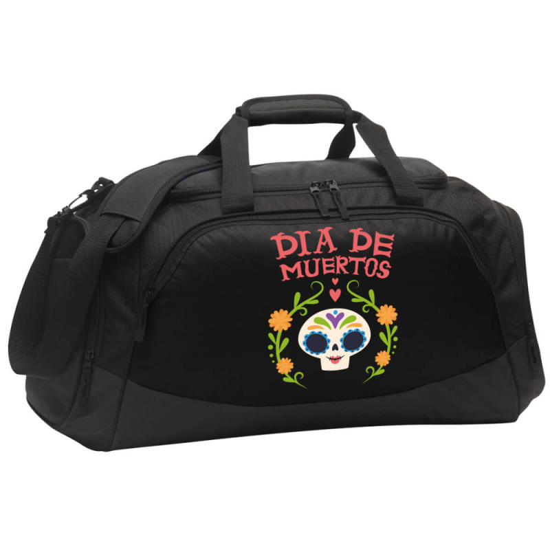 Dia De Muertos, Skull, Skulls, Skeleton, Flowers Active Duffel | Artistshot