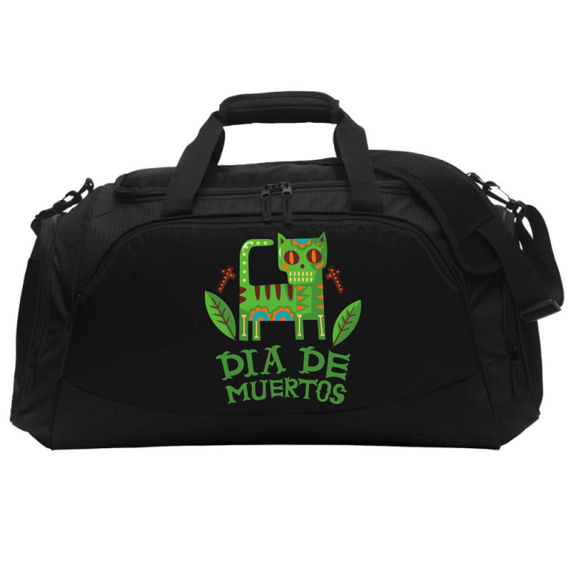 Dia De Muertos, Cat, Cats, Skull, Skulls, Skeleton Active Duffel | Artistshot