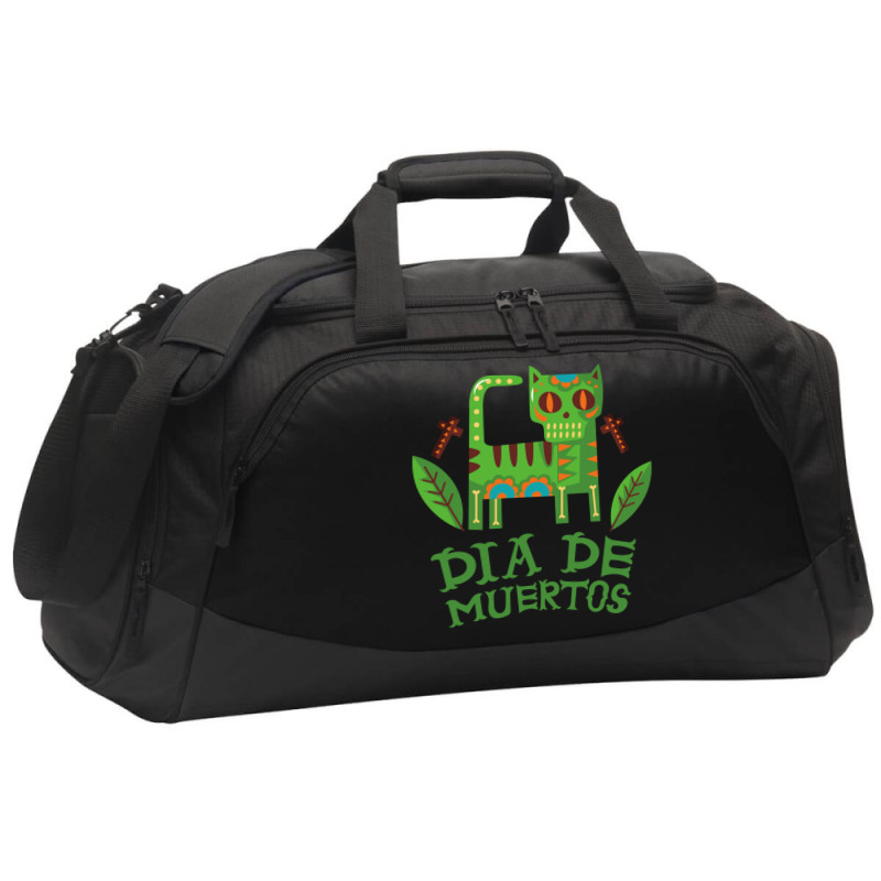 Dia De Muertos, Cat, Cats, Skull, Skulls, Skeleton Active Duffel | Artistshot