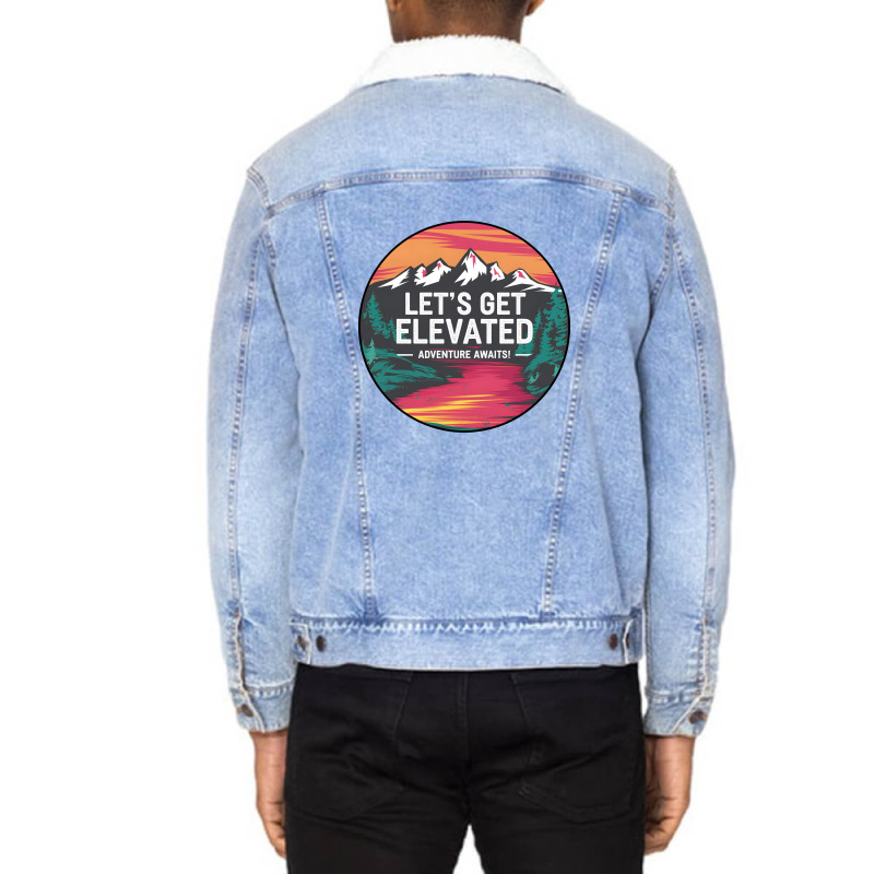 Quotes Adventure Awaits Unisex Sherpa-lined Denim Jacket | Artistshot