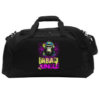 Urban Jungle Monkey In Headphones Street Art Active Duffel | Artistshot