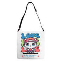 Cat Love Adjustable Strap Totes | Artistshot