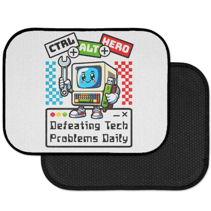 Retro Computer Master Cute Mascot Rear Car Mat | Artistshot