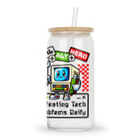 Retro Computer Master Cute Mascot Glass Tumbler | Artistshot