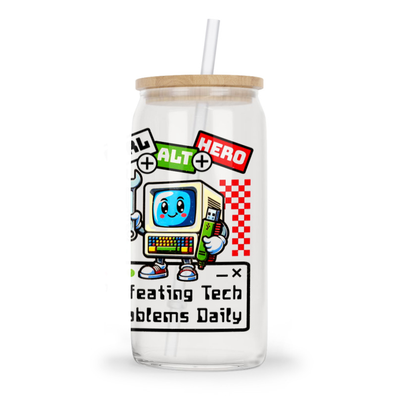 Retro Computer Master Cute Mascot Glass Tumbler | Artistshot