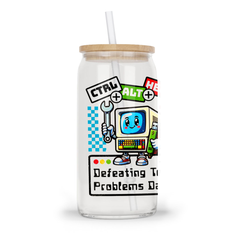 Retro Computer Master Cute Mascot Glass Tumbler | Artistshot