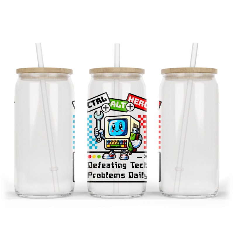 Retro Computer Master Cute Mascot Glass Tumbler | Artistshot