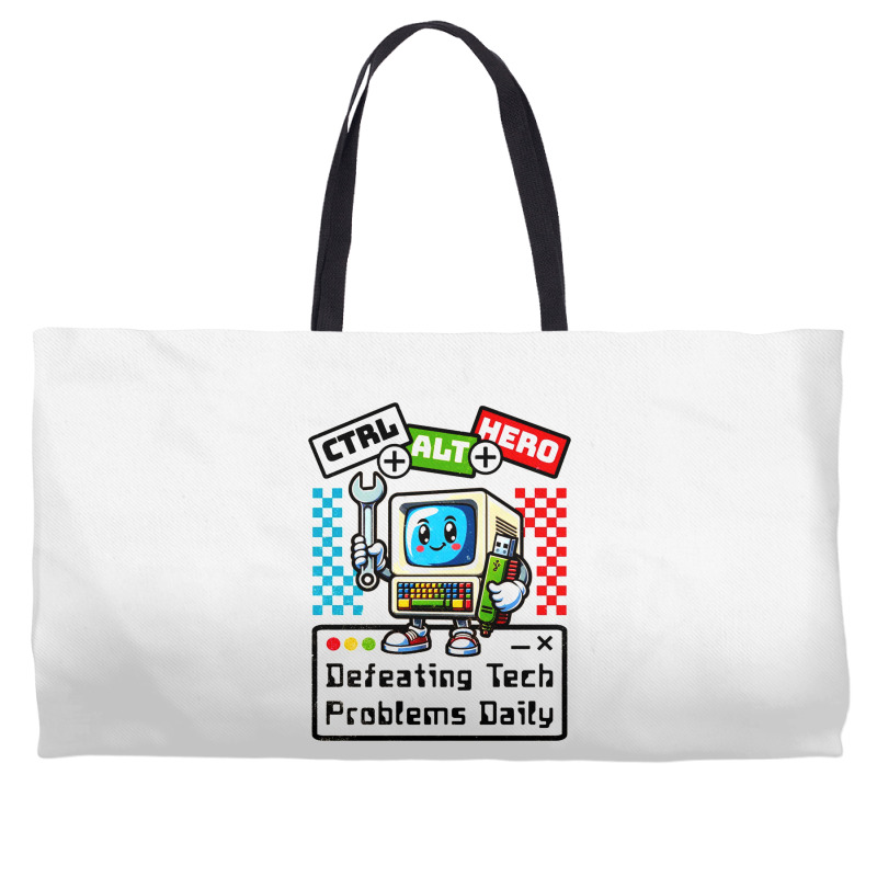 Retro Computer Master Cute Mascot Weekender Totes | Artistshot