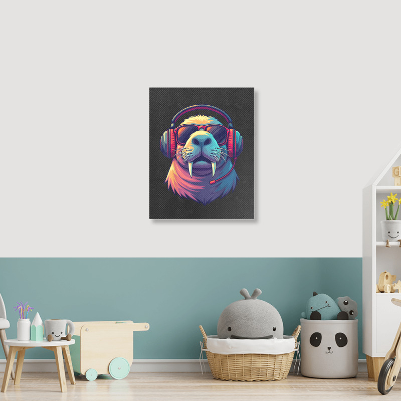 Dj Manatee Portrait Canvas Print | Artistshot