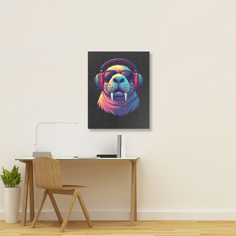 Dj Manatee Portrait Canvas Print | Artistshot