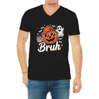 Funny Halloween Pumpkin Coffee V-neck Tee | Artistshot