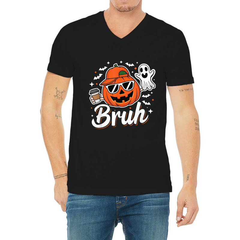 Funny Halloween Pumpkin Coffee V-neck Tee | Artistshot