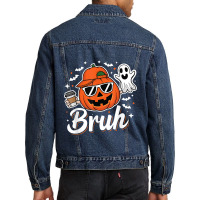 Funny Halloween Pumpkin Coffee Men Denim Jacket | Artistshot