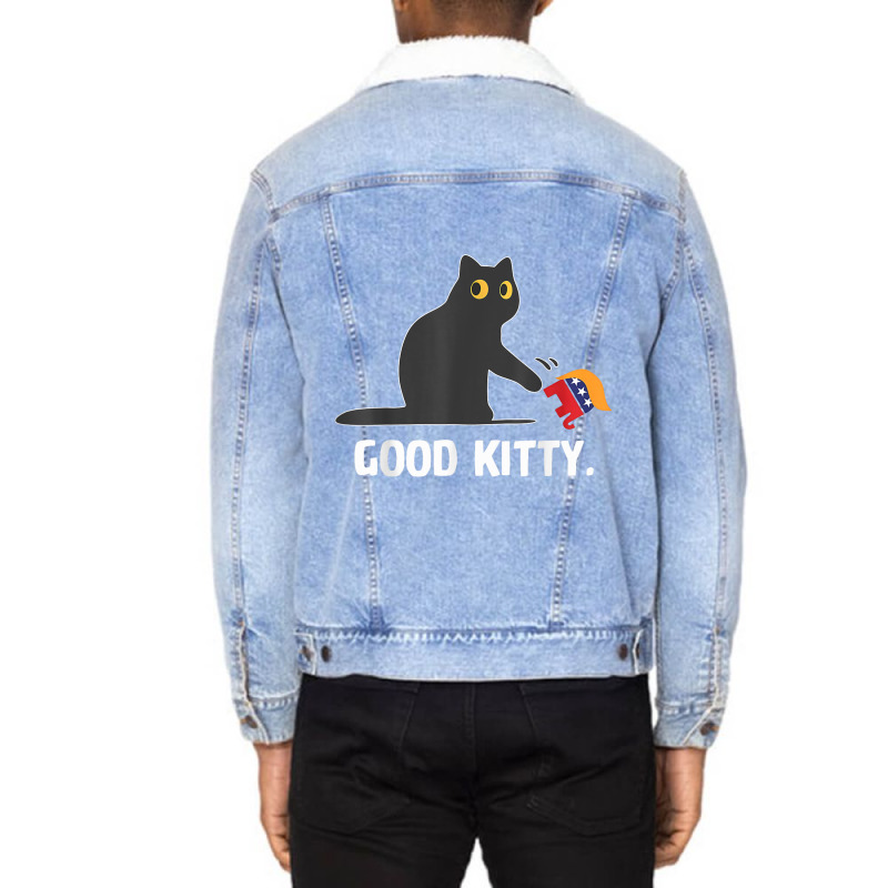 Good Kitty Funny Black Cat Trump Democrat Unisex Sherpa-lined Denim Jacket | Artistshot