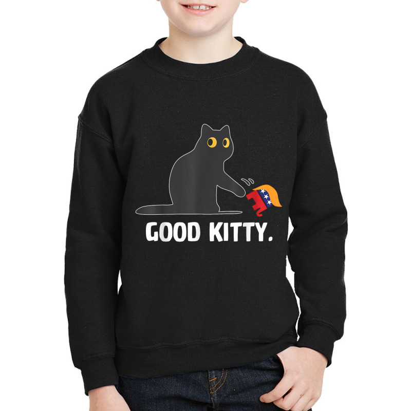 Good Kitty Funny Black Cat Trump Democrat Youth Sweatshirt by Teresa Simmons | Artistshot