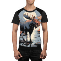 Moon Moose Graphic T-shirt | Artistshot