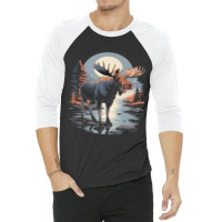 Moon Moose 3/4 Sleeve Shirt | Artistshot