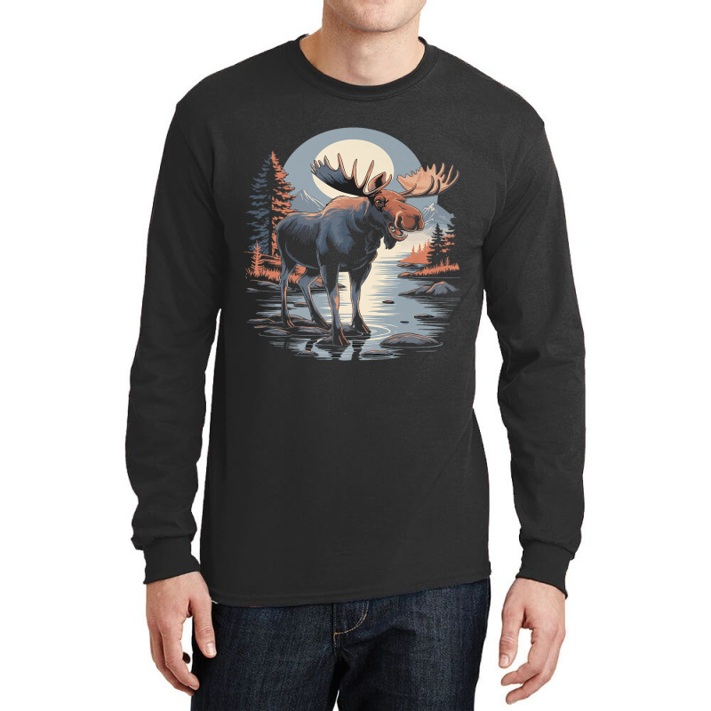 Moon Moose Long Sleeve Shirts | Artistshot