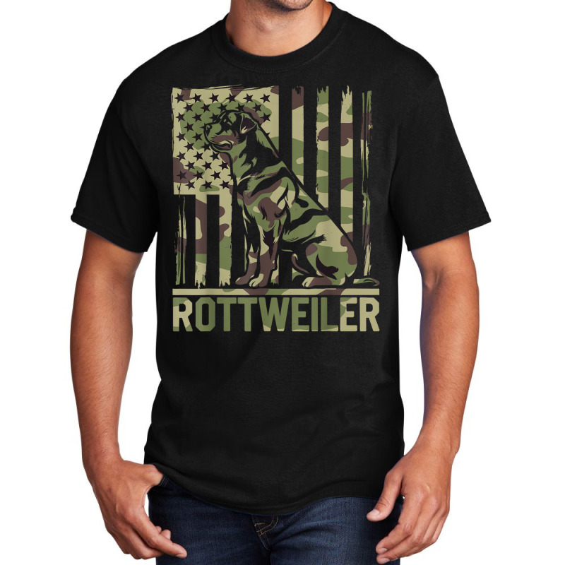 Rottweiler   Usa American Flag Camouflage Dog Owne Basic T-shirt | Artistshot