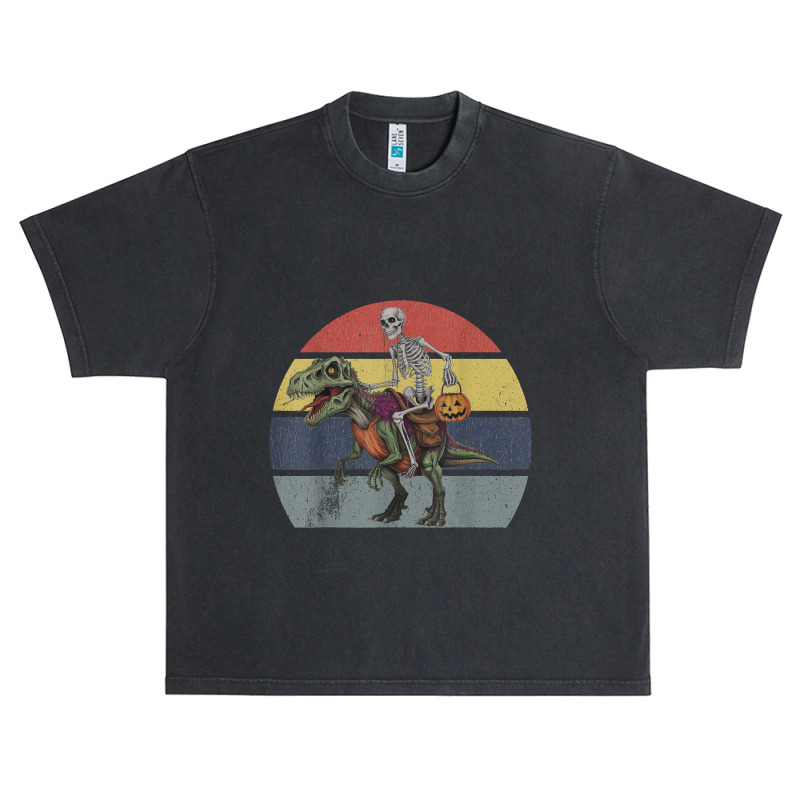 Skeleton Riding Mummy Dinosaur Halloween Urban Heavy T-shirt | Artistshot