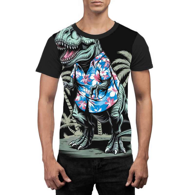 T-rex On Vacation Funny Dino Lover Island Graphic T-shirt | Artistshot