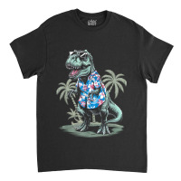 T-rex On Vacation Funny Dino Lover Island Classic T-shirt | Artistshot