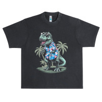 T-rex On Vacation Funny Dino Lover Island Urban Heavy T-shirt | Artistshot