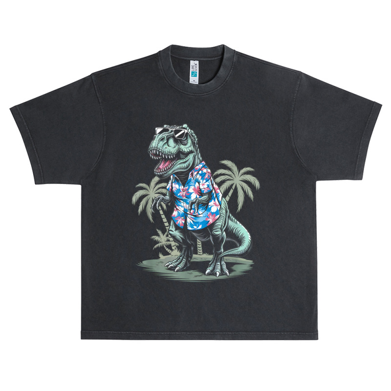 T-rex On Vacation Funny Dino Lover Island Urban Heavy T-shirt | Artistshot