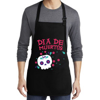 Dia De Muertos, Skull, Skulls, Skeleton, Flowers Medium-length Apron | Artistshot