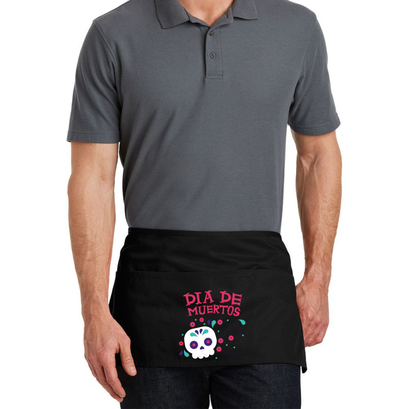 Dia De Muertos, Skull, Skulls, Skeleton, Flowers Waist Apron | Artistshot