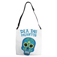 Dia De Muertos, Skull, Skuls, Skeleton, Flowers Adjustable Strap Totes | Artistshot