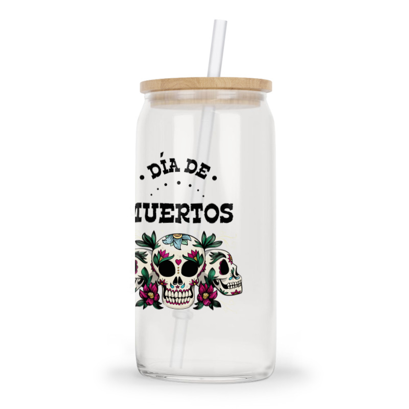 Dia De Muertos, Skull, Skuls, Skeleton, Flowers Glass Tumbler | Artistshot