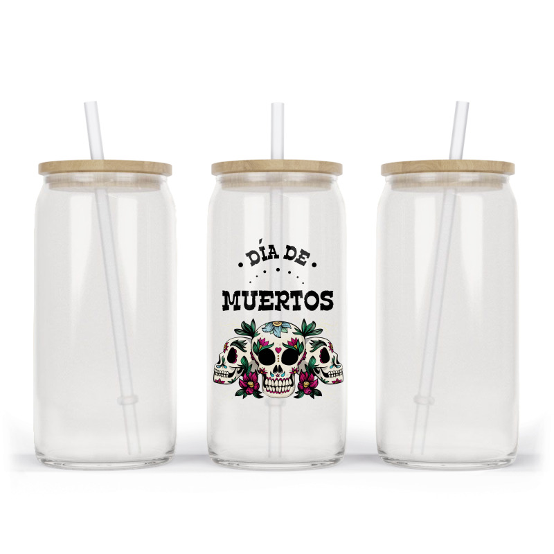 Dia De Muertos, Skull, Skuls, Skeleton, Flowers Glass Tumbler | Artistshot