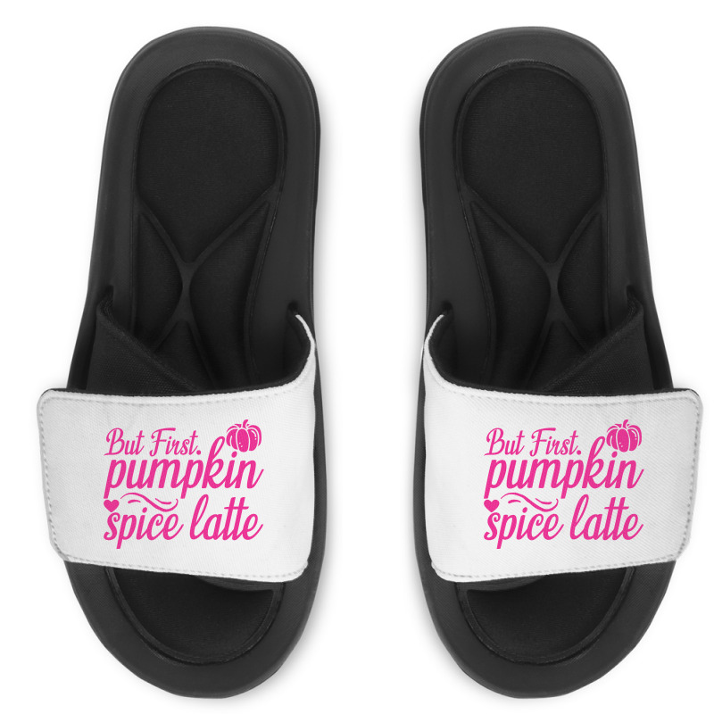 But First Pupmpkin Spice Latte, Halloween Slide Sandal | Artistshot