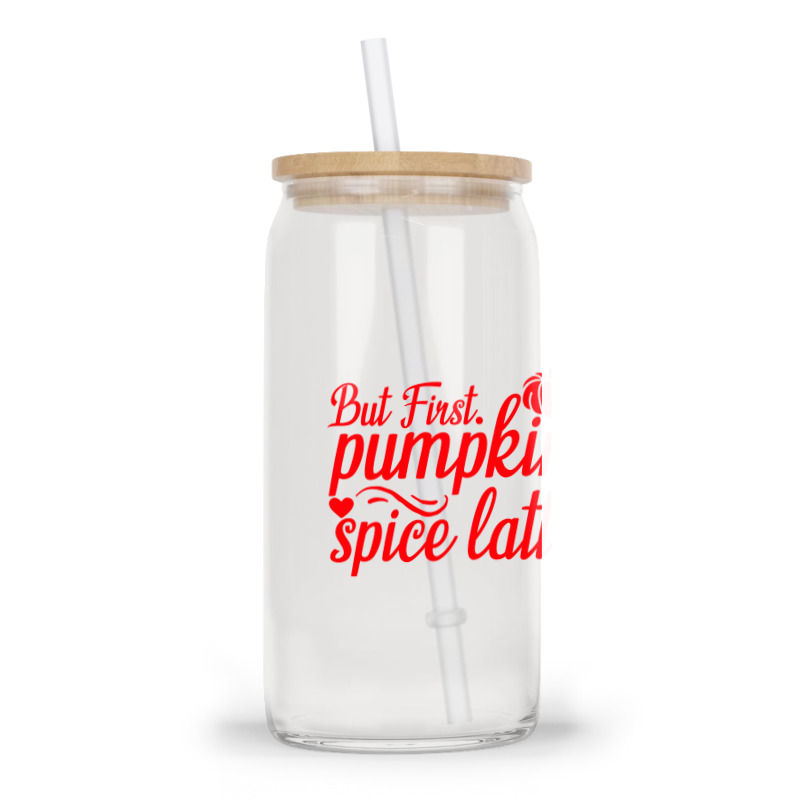 But First Pupmpkin Spice Latte, Halloween Glass Tumbler | Artistshot