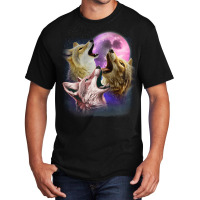 3 Jackals Howling At The Moon Basic T-shirt | Artistshot