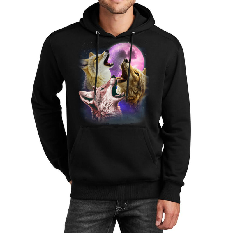 3 Jackals Howling At The Moon Unisex Hoodie | Artistshot