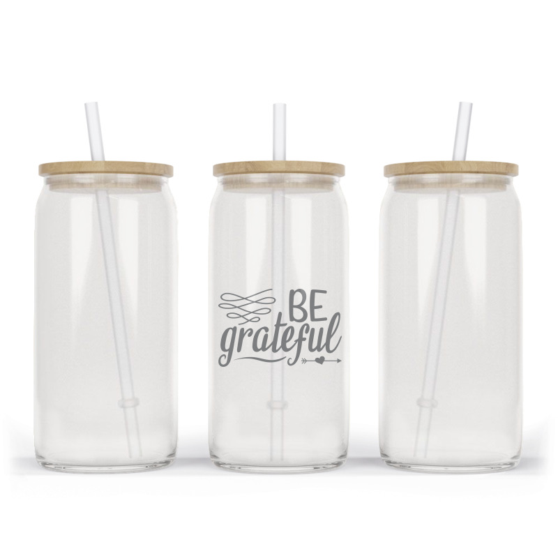 Be Grateful, Heart Glass Tumbler | Artistshot