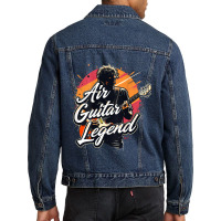 Air Guitar Lover Gag Men Denim Jacket | Artistshot