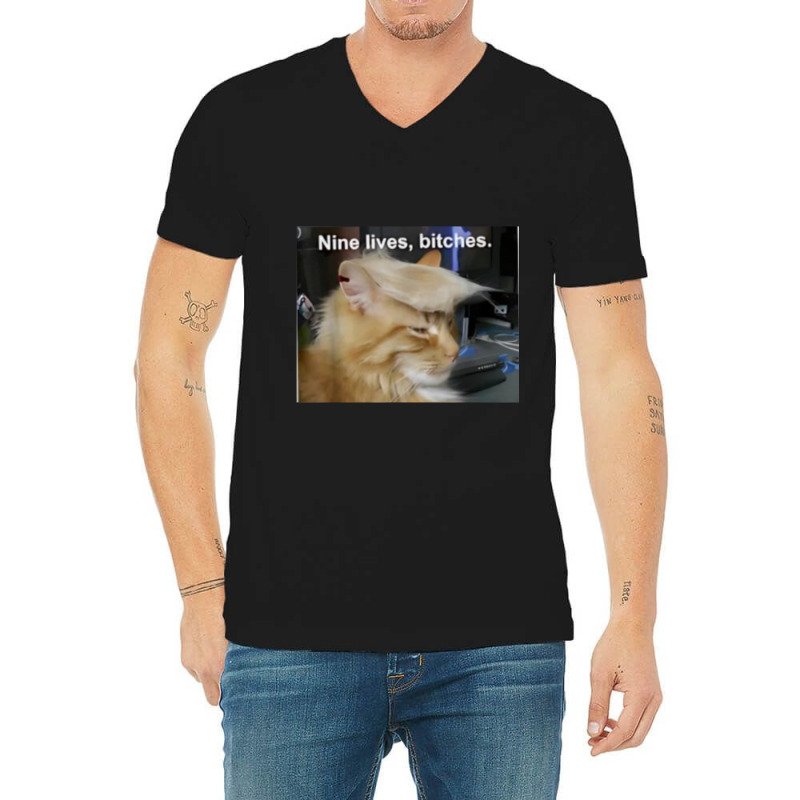 Cat Trump 9 Lives Baby Nine Lives B!vches V-neck Tee | Artistshot