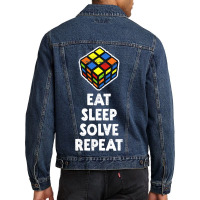 Eat Sleep Solve Repeat Men Denim Jacket | Artistshot