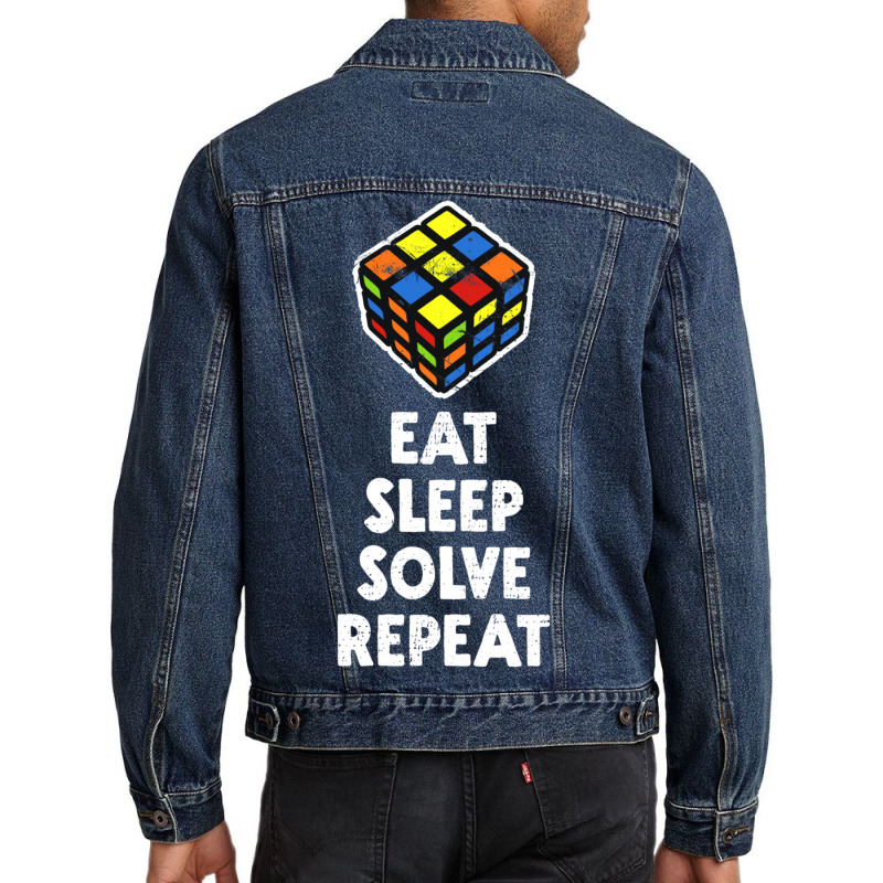 Eat Sleep Solve Repeat Men Denim Jacket | Artistshot