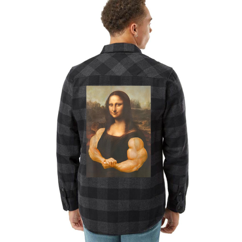 Funny Mona Lisa Bodybuilding Flannel Shirt | Artistshot