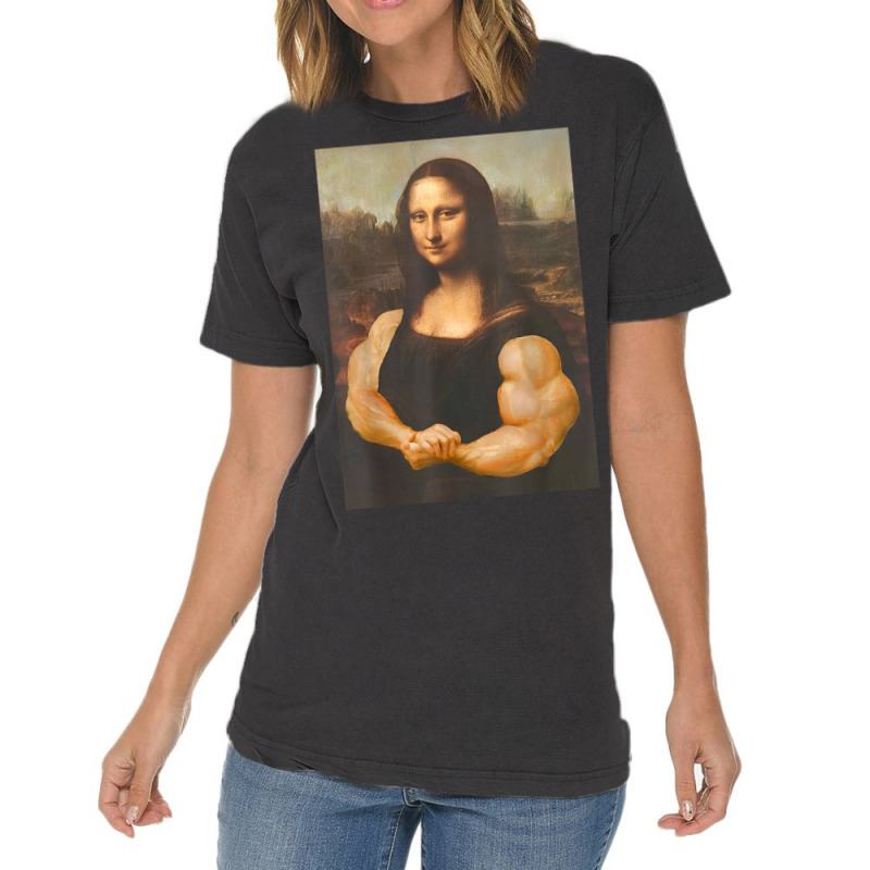 Funny Mona Lisa Bodybuilding Vintage T-shirt | Artistshot