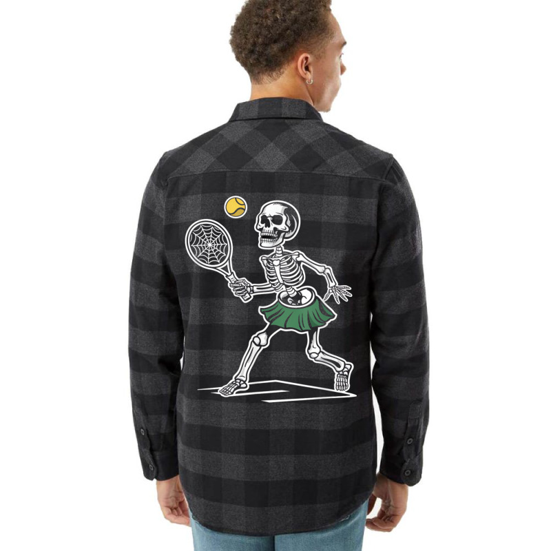 Spooky Tennis Halloween Skeleton Flannel Shirt | Artistshot