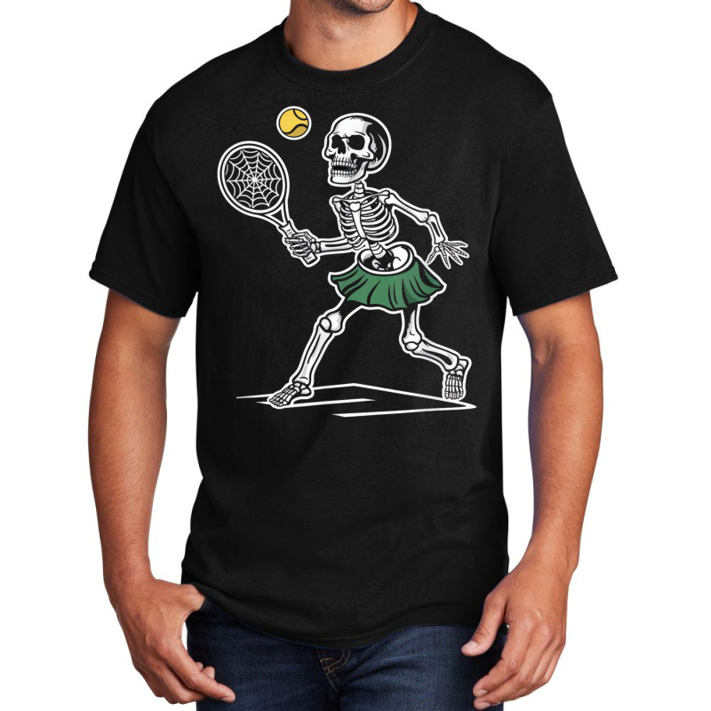 Spooky Tennis Halloween Skeleton Basic T-shirt | Artistshot