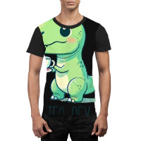 Tyrannosaurs Rex Cute Funny Sip Tea Graphic T-shirt | Artistshot