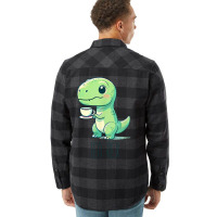 Tyrannosaurs Rex Cute Funny Sip Tea Flannel Shirt | Artistshot